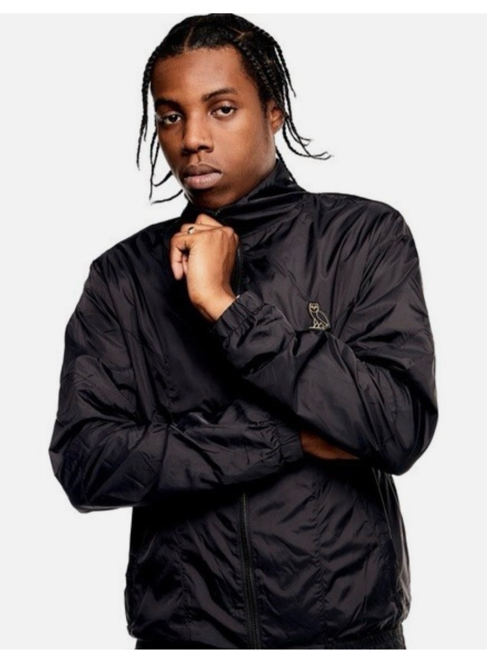 OVO Black Lightweight Windbreaker Jacket with Gold Owl Logo - Picture 2 of 5